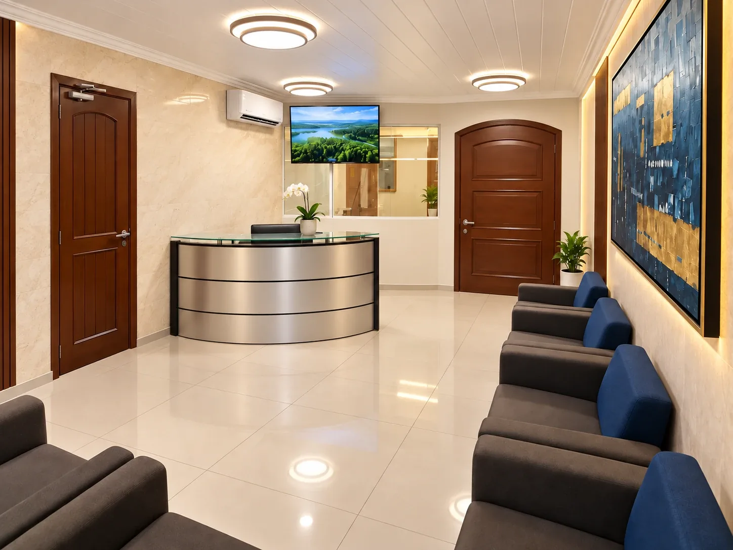Reception area at Clínica SAGA